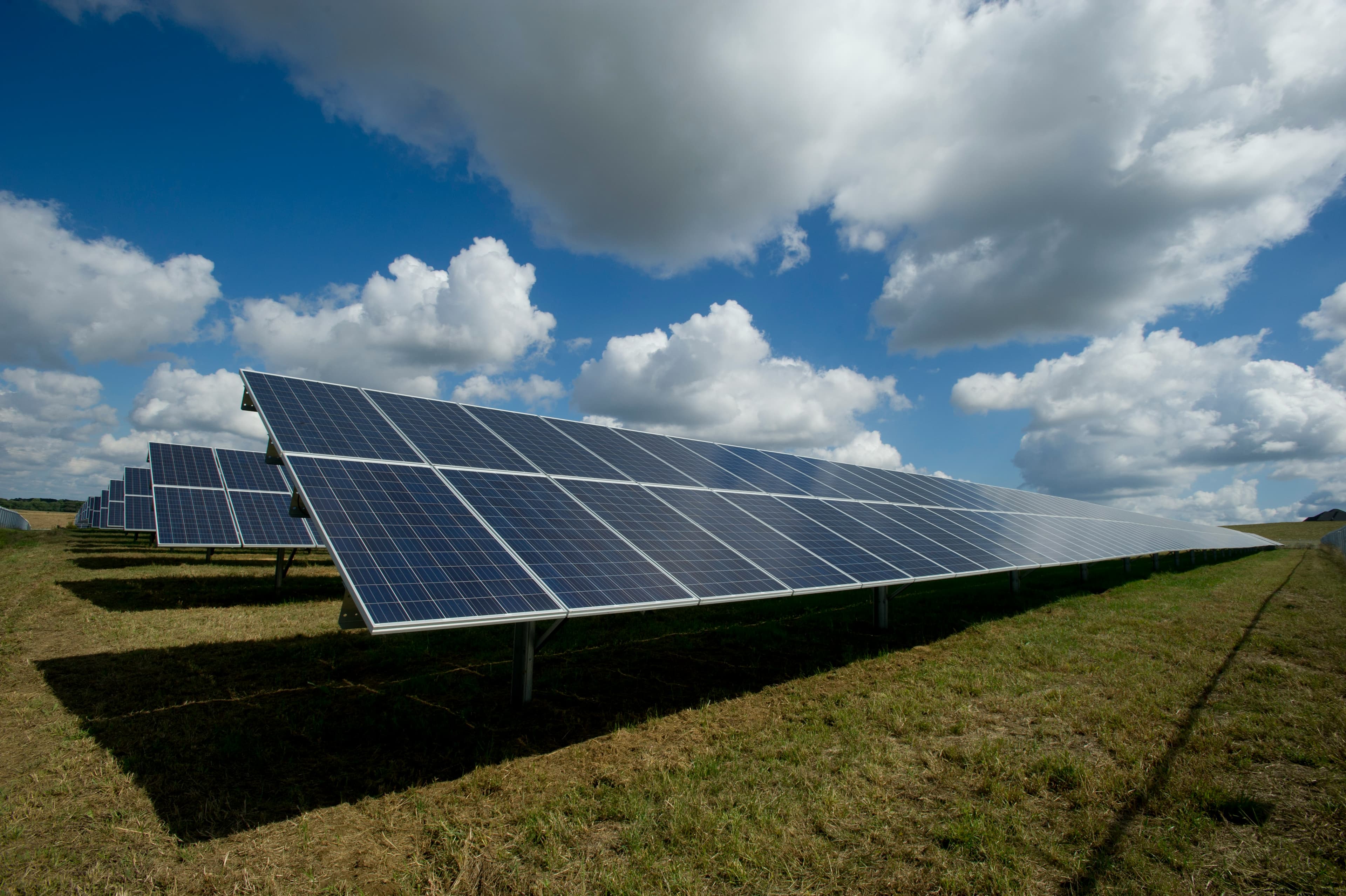 Solar panels in a wide open field